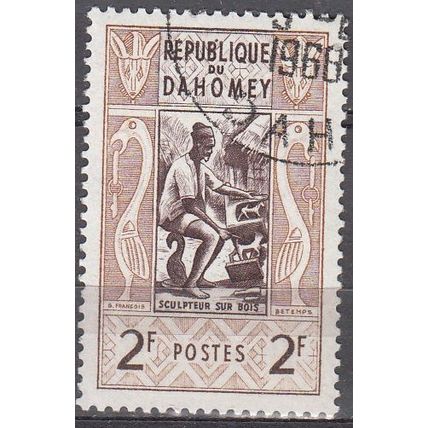 Dahomey 1961 Michel 179 O Cote (2001) 0.20 Euro Sculpteur sur bois Cachet rond