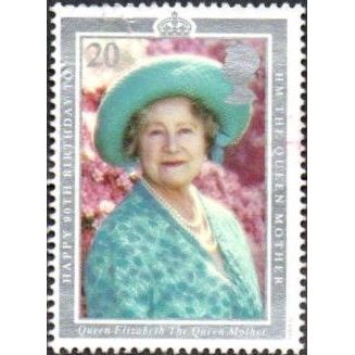 1990 Queen Mum's 90th Birthday 20p Value. Queen Elizabeth, Queen Mother. F/ Used