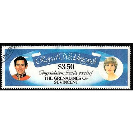 Grenadines of St. Vincent 1981 Royal Wedding $3.50 Used Stamp L