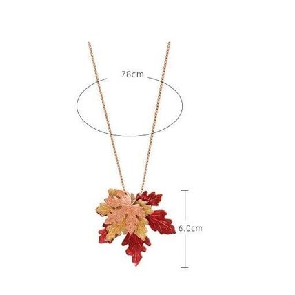 Fall Leaf Toggle Necklace dimensional Multi-layer Maple Leaf Drip Glazed