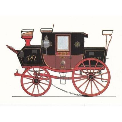 Edinburgh-London Mail Coach 1836 Postcard unused VGC