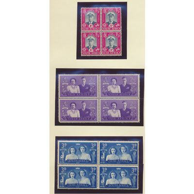 South Africa Stamps Scott #103 To 105, Mint Never Hinged, Blocks of 4