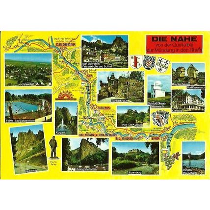 Germany DIE NAHE Map Postcard (Nah 506)