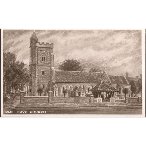 Vintage GB postcard - Old Hove Church, Sussex
