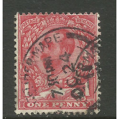 GB 1911 - 12 KGV 1d Carmine Die B Wmk 49 Westonsupermare Pmk ( E428 )