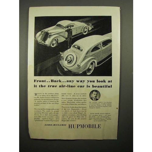 1934 Hupmobile Car Ad - Air-Line Car is Beautiful