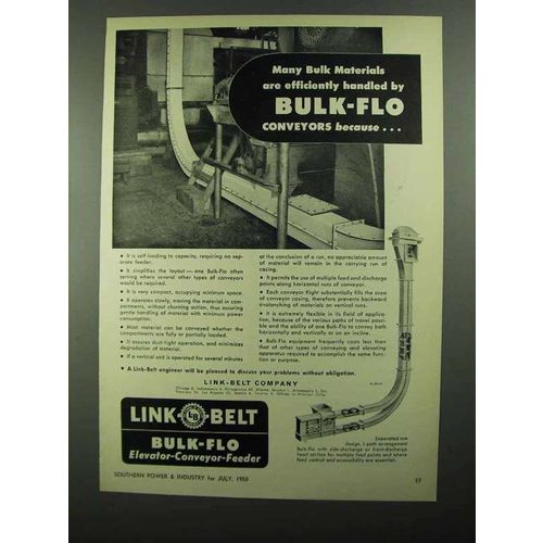 1950 Link-Belt Bulk-Flo Elevator-Conveyor-Feeder Ad