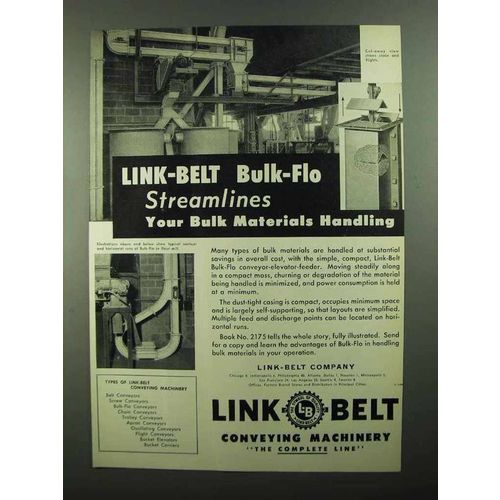 1950 Link-Belt Bulk-Flo Elevator-Conveyor-Feeder Ad - Streamlines