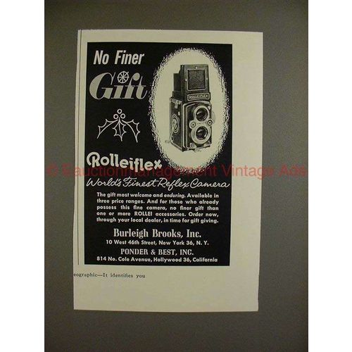 1954 Rollei Rolleiflex Camera Ad - No Finer Gift!!