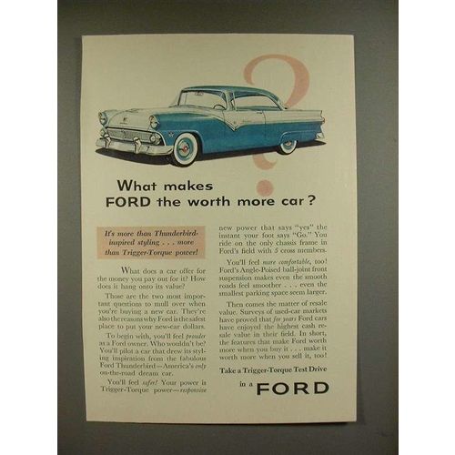 1955 Ford Car Ad - What Makes Ford Worth More?