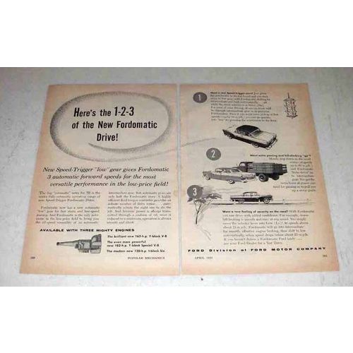 1955 Ford Fordomatic Drive Ad - Here's the 1-2-3