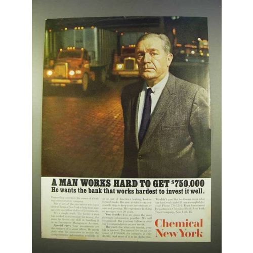 1963 Chemical New York Ad - A Man Works Hard to Get