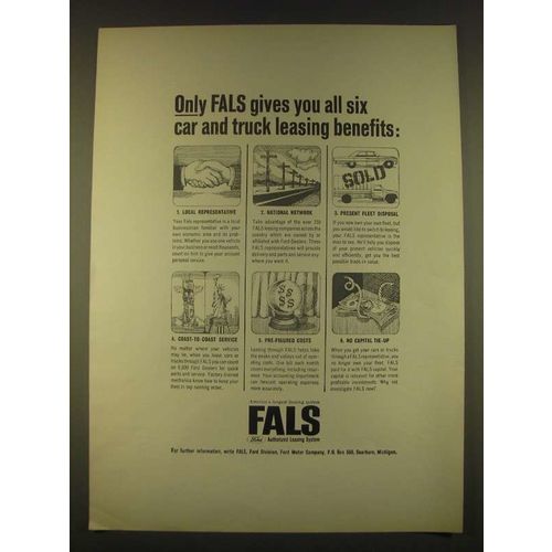 1963 FALS Ford Authorized Leasing System Ad - Only FALS gives you six Benefits