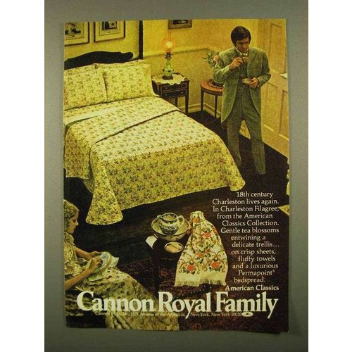 1975 Cannon Royal Family Charleston Filagree Linens Ad