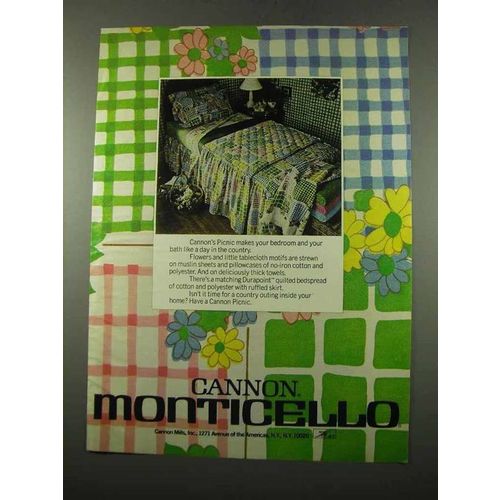 1975 Cannon Monticello Picnic Linens Ad