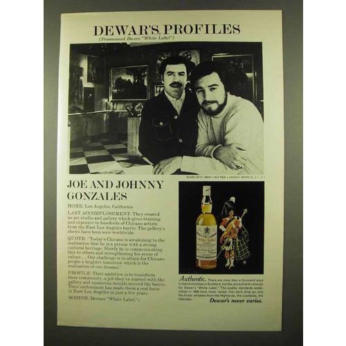 1975 Dewar's White Label Scotch Ad - Joe Gonzales