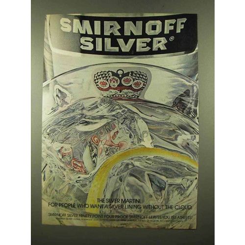 1975 Smirnoff Vodka Ad - Silver Martini