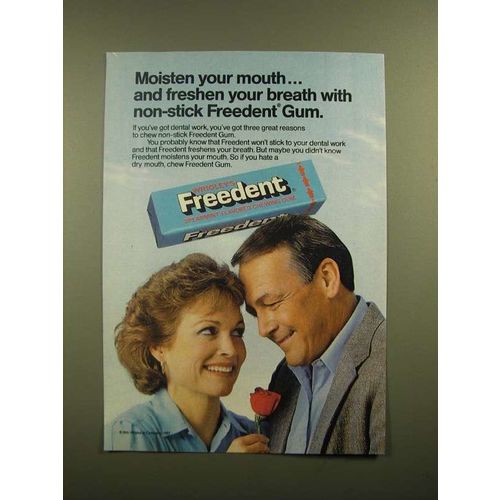1988 Wrigley's Freedent Gum Ad - Moisten Your Mouth
