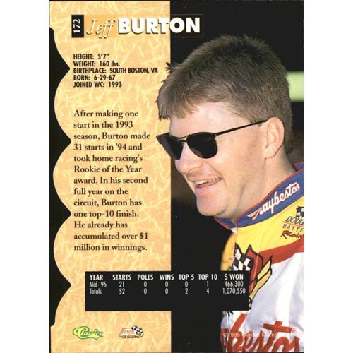 1995 Classic 5sport Jeff Burton-Die Cut #172