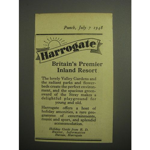 1948 Harrogate Tourism Ad - Harrogate Britain's premier inland resort