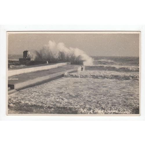 High Tide Chapel Point Postcard RP Cornwall