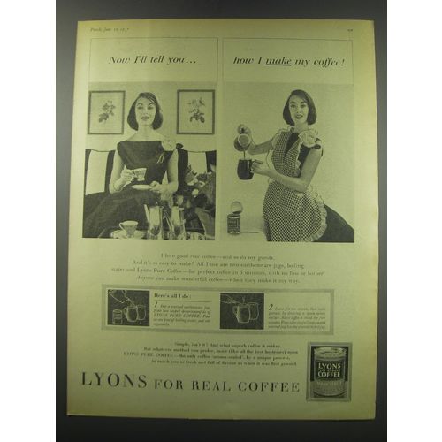 1957 Lyons Coffee Advertisement