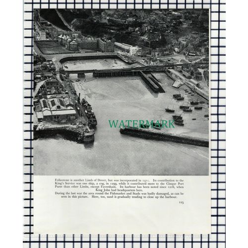 (7692) Folkestone Harbour Kent - 1957 Cutting