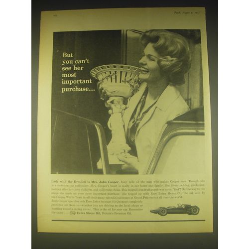 1962 Esso Extra Motor Oil Ad - But you can't see her most important purchase