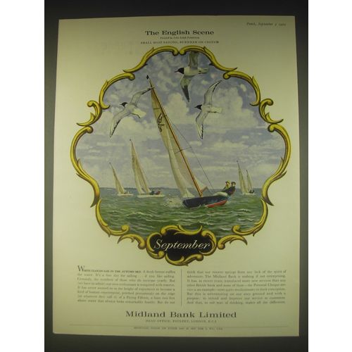 1962 Midland Bank Ad - John Leigh Pemberton Small Boat Sailing
