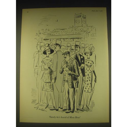 1962 Moss Bros Fashion Advertisement - art by Anton (Antonia Yeoman)