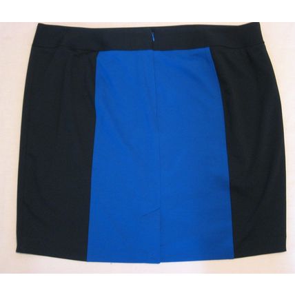 Womens Lane Bryant Knit Skirt 24 Black Blue 46 Inch Waist Above Knee