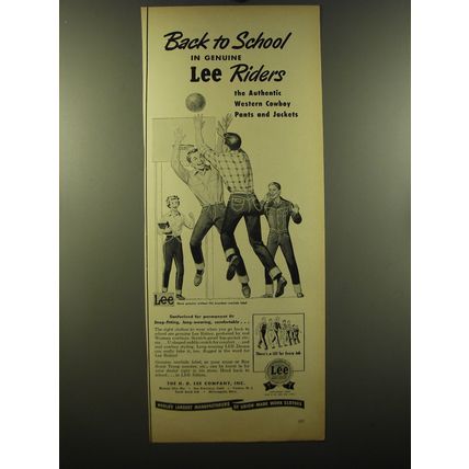 1950 Lee Riders Pants and Jackets Ad - Back to school in genuine Lee Riders