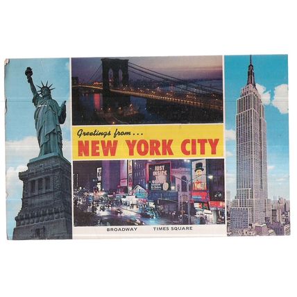 multiview, NEW YORK CITY, USA used vintage postcard not posted #