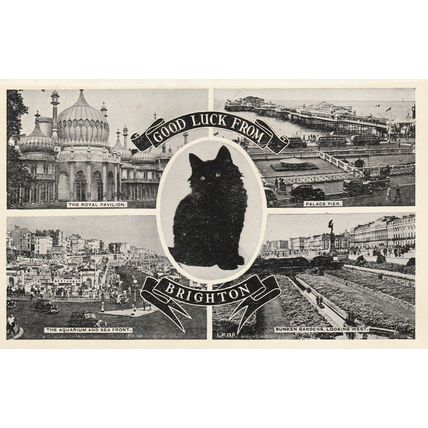 Multi-view Good luck From Brighton Sussex Postcard (SX79134)