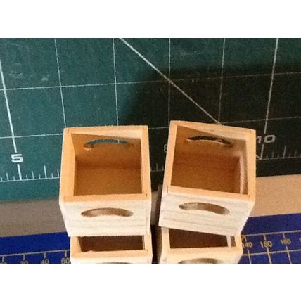 4 Barewood Storage Boxes 1:12th scale miniature