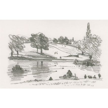 Hampstead Heath River Fleet Highgate Ponds London Painting Postcard