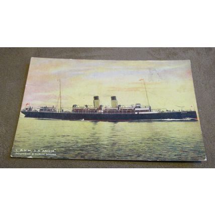 McCorquodale Postcard - LNWR SS Anglia Royal Mail Ship -Holyhead to Dublin