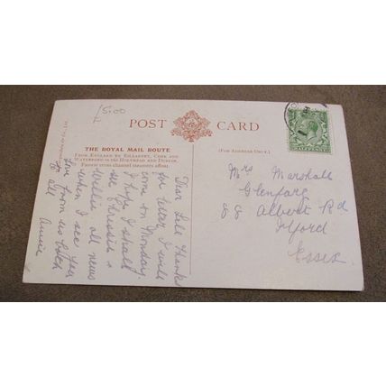 McCorquodale Postcard - LNWR SS Anglia Royal Mail Ship -Holyhead to Dublin