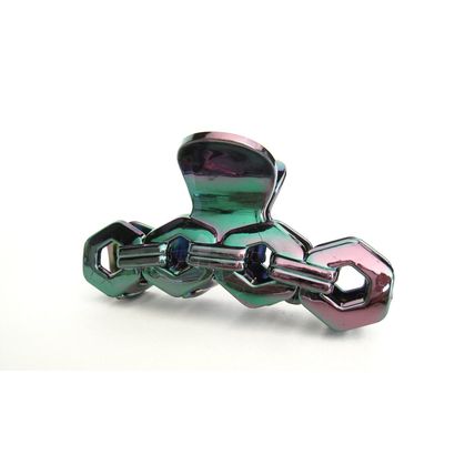 Metallic iridescent multi colored acrylic hair claw clip for long fine hair
