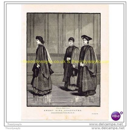 SWEET GIRL GRADUATES, UNIV OF LONDON 1882, PRINT 1897