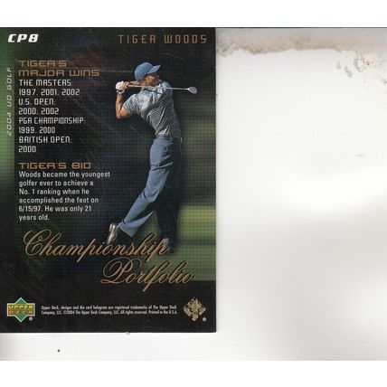 TIGER WOODS 2004 AUTOGRAPHED PGA GOLF TOUR CHAMPIONSHIP PORTFOLIO HOF GOLF STAR