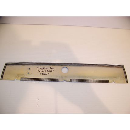 1966 CHRYSLER 300 GLOVEBOX TRIM OEM ALUMINUM STRIPED