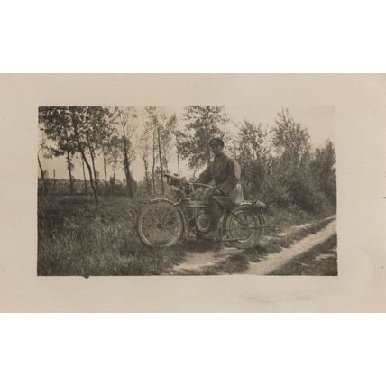 Coldstream Guard Military Soldier Old Motor Bike Bicycle Real Photo Postcard