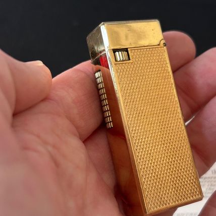 VINTAGE PANTHER GUY GOLD TONE Side Wheel Roller Butane Lighter Boxed Paperwork