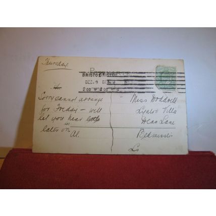2 young ladies used antique postcard c.1905 =