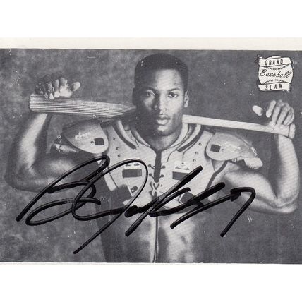 BO JACKSON AUTOGRAPHED ROYALS & RAIDERS CHAMPION ALL-STAR PLAYER CARD