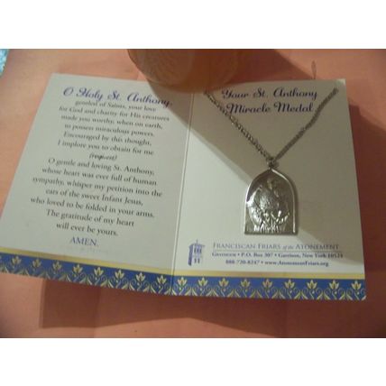 NEW!! St. Anthony of Padua Necklace Prayer Medal Franciscan Friars, FREE SH!!