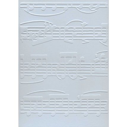 A6 Embossed Card. 10 Sheets. Music Notes. Cardmaking Scrapbooking Crafts Toppers