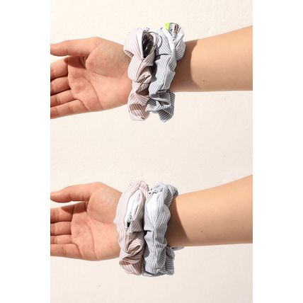 Delicacy Ribbed Hair Scrunchie with Hidden Zipper Pocket