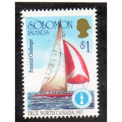 SOL 1987 $1.00 'AMERICA'S CUP - TRUE NORTH CANADA 1987' FINE USED(EBID 51-692)